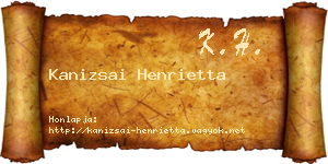 Kanizsai Henrietta névjegykártya